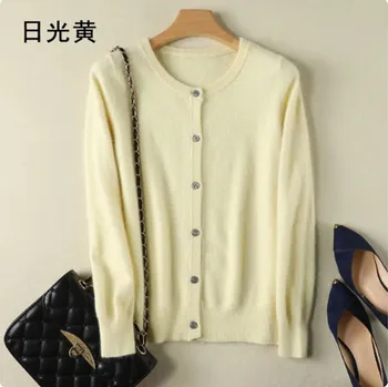 Dámský svetr Dámský luxusní svetřík z norkového kašmíru Barva: Žlutá, Velikost: S