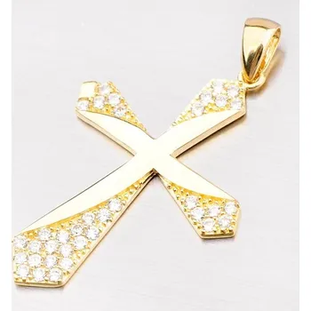 Přívěsek Přívěsek žluté zlato 585 zirkon kříž 43-21185