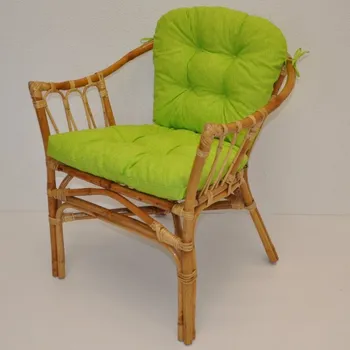 Křeslo Ratanové křeslo Subaliu - polstr světle zelený melír