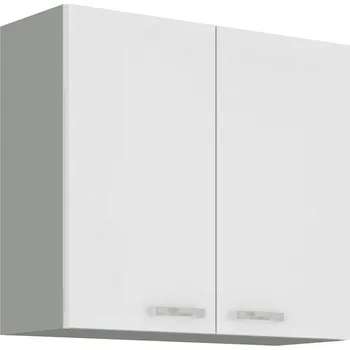 Kuchyňská skříňka Kuchyňská horní skříňka BOLZANO 80 G 72 2F, Bílý lesk/Šedá