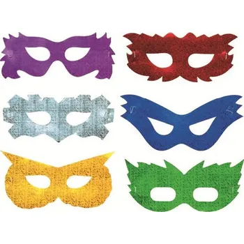 Karnevalový doplněk Škraboška hologramová - sada