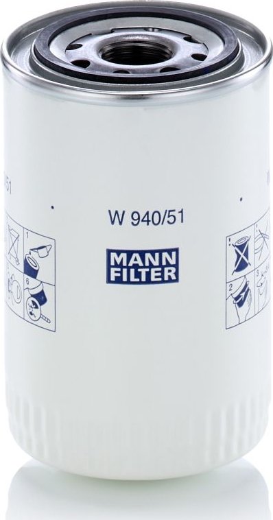 W 940/18 MANN-FILTER Filtro de aceite Filtro enroscable, con válvula