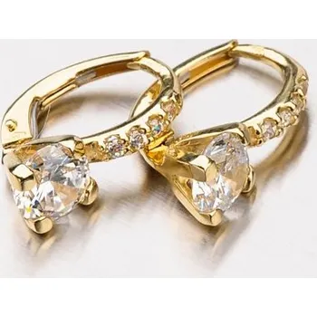 Náušnice Dámské náušnice žluté zlato 585 zirkon 12-336