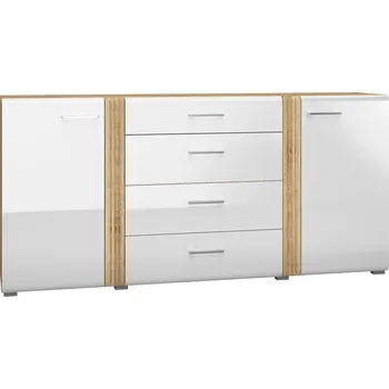 Ložnicová sestava Komoda ADAGIO 06, Dub Castello/Bílý lesk