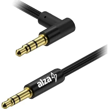 Kabel AlzaPower 90Core Audio 3.5mm Jack (M) to 3.5mm Jack 90° (M) 0.5m černý