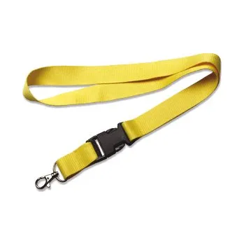 Klíčenka na krk s karabinou a sponou Promex 2,5 cm - žlutá