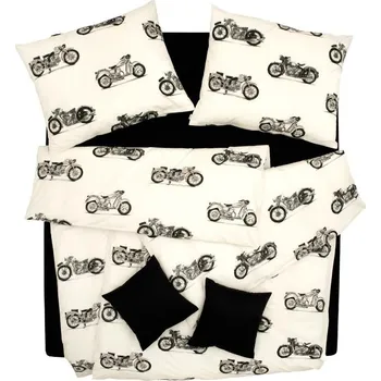 Bytový textil SCANquilt povlečení FINO DESIGN harley smetanovočerná 140 x 200/70 x 90 cm