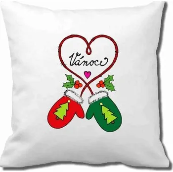 Povlak na polštářek Pelisport Povlak Rukavice Vánoce povlak s potiskem + výplň