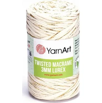 Galanterie YarnArt - Twisted Macrame Lurex 3 mm 752 - zlatá