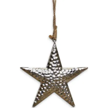 Hvězda závěs kov 12,5cm platina