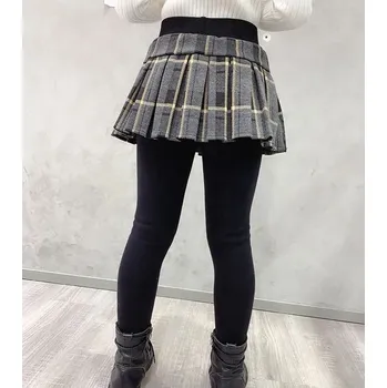 Chlapecké kalhoty Dívčí zimní legíny se sukýnkou s manžetami Barva: Šedá, Velikost: 120/6 let