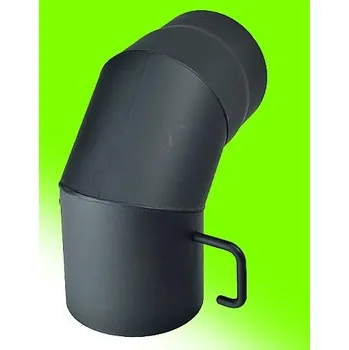 Kouřovod Kovo KRAUS kouřovod koleno s klapkou 90°/ø 130 mm ČERNÁ