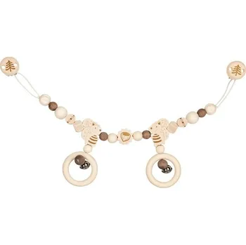 Dřevěná hračka Řetěz do kočárku dřevěný - Přírodní veverky (Goki)