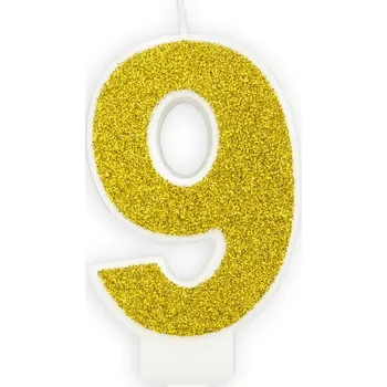 Svíčka Svíčka s číslem zlatá - 9