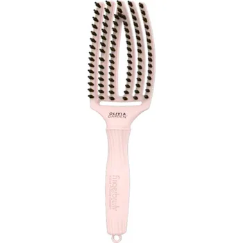 kartáč na vlasy Olivia Garden FingerBrush Bloom Edition - jarní edice - kartáč na vlasy, divoké štětiny + nylonové štětiny (zakončené kuličkou) Edelweiss - béžovo-smetanová