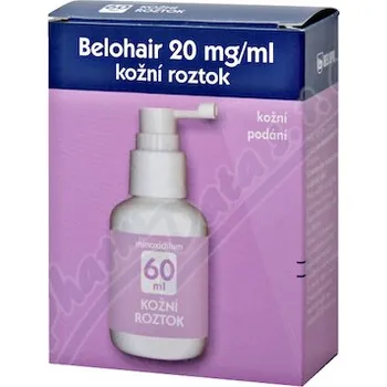 Lék na kožní problémy, vlasy a nehty Belohair 20mg/ml drm.sol.1x60ml