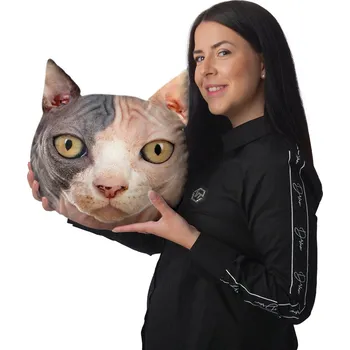 Dekorativní polštářek Polštář XXL 48x53cm Kočičí hlava - Sfinx
