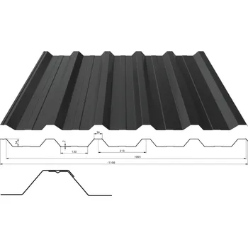 Blachotrapez Trapézový plech T-35+ tl. 0,5 mm (střešní) Barva: Aluzinek, Povrchová úprava: Aluzinek