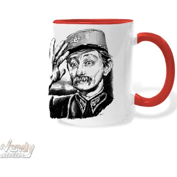 Hrnek - Vlasta Burian - Přednosta stanice Barva: Červená