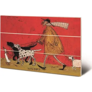 Obraz PYRAMID Dřevěný obraz Sam Toft - Walkies, 20 × 29.5 cm