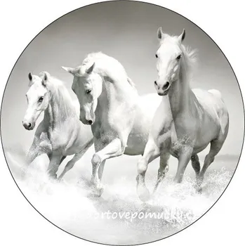 Jedlá dekorace na dort Koně bílé tisk na jedlý papír 20 cm