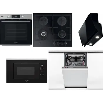 Set domácích spotřebičů WHIRLPOOL OMSK58RU1SX + WHIRLPOOL GOFL 629/NB1 + WHIRLPOOL WHVP 65F LM K + WHIRLPOOL WMF200G + WHIRLPOOL WSIO 3O34 PFE X