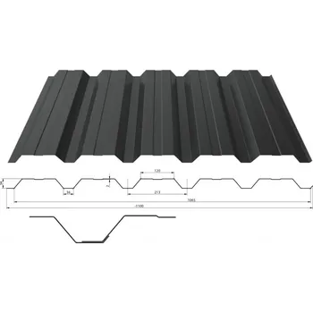 Střešní krytina Blachotrapez Trapézový plech T-35+ tl. 0,5 mm (fasádní) Barva: Aluzinek, Povrchová úprava: Aluzinek