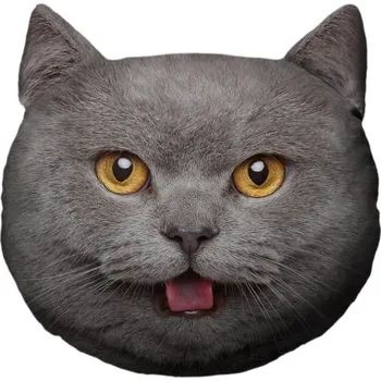 Dekorativní polštářek Polštář L 35x38cm Kočičí hlava - Gray