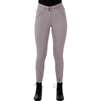 Jezdecké kalhoty QHP Rajtky Carrie QHP, s gripem, zateplené, dámské, beige 48