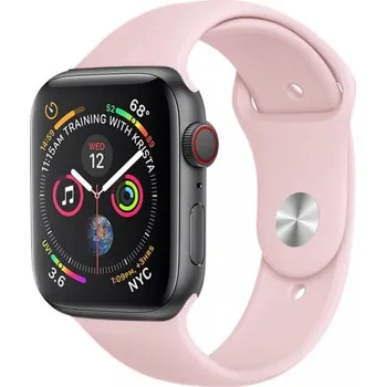 Příslušenství k chytrým hodinkám Silikonový řemínek pro chytré hodinky Apple Watch SE 44 mm (2020) - světle růžový