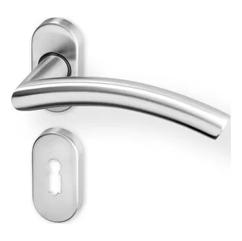 Dveřní kování Dveřní kování PIPA R OV nerez PK (Dveřní rozetové kování PIPA R OV nerez PK , vhodná pro interiér, pro dozický (obyčejný), cylindrický (fab) zámek, nebo s uzamykací páčkou na WC.)