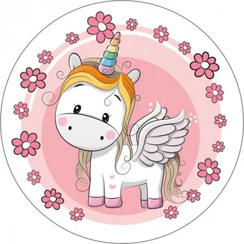 Jedlá dekorace na dort Jednorožec jedlý papír č.2