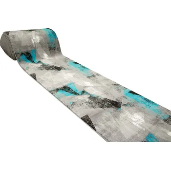 Koberec Makro Abra Běhoun moderní Victoria B885Ad. Abstraktní tyrkysový šedý Šíře: 70 cm