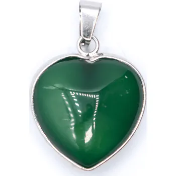 Milujeme Kameny Avanturín zelený - přívěsek srdce v kovu 366784