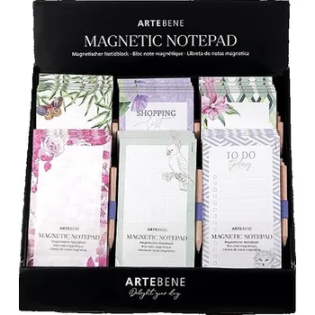 Blok Artebene Magnetický poznámkový blok s tužkou 6 druhů /cena za kus!/