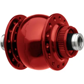 Zapletené kolo Dynamo na kolo SON 28 12 disc center lock* - červená - 28d, pevná osa 12mm