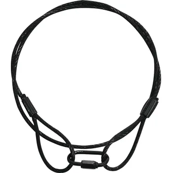 Lanko pro jízdní kolo Ocelové jistící lanko 4 mm x 900 mm (SC), černé s karabinou