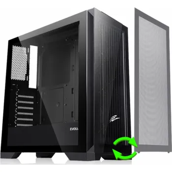 PC skříň EVOLVEO Ptero Q2, Počítačová skříň, 2x čelní panel - sklo /mřížka, case ATX