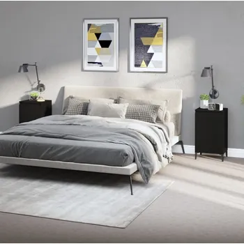 Noční stolek vidaXL Noční stolky 2 ks 40 x 35 x 70 cm kompozitní dřevo [819649] Barva: Černá