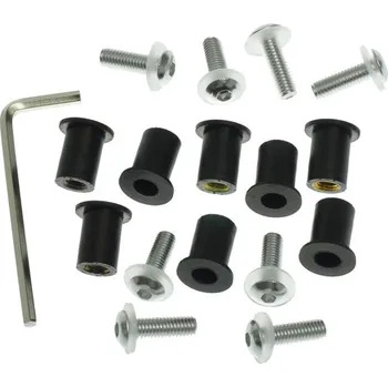 Šroub Inbusové šrouby pro plexi včetně matic M5 OXFORD (stříbrný elox)