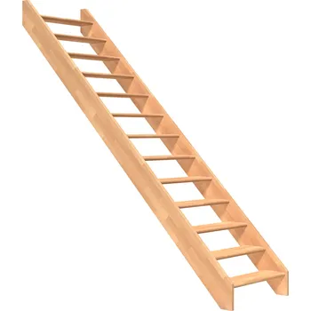 Schodiště DOLLE PARIS - Buk Podstupnice: Bez podstupnic, Zábradlí: Bez zábradlí, Vedení schodů: Rovný běh