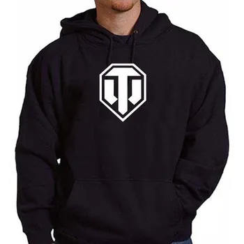 Pánská mikina mikina s kapucí WORLD OF TANKS - Logo Černá XL