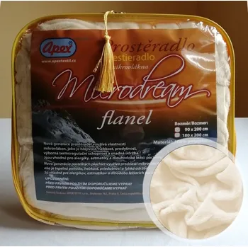 Prostěradlo Apex® produktová řada Flanel 1L - Mikroplyšové prostěradlo Apex Microdream Flanel - 90/200 - Světle béžová