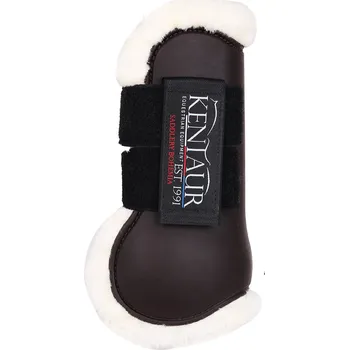 Koňské kamaše Kentaur šlachovky PROFI JUMP hnědé s bílým beránkem Cob