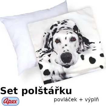 Polštář Apex® produktová řada 3D 3D povláček na polštářek Apex - Dalmatin - Polštářek s výplní (100% PES kuličkové duté vlákno)