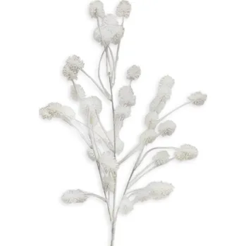 Vánoční dekorace Větev bodláčky bílé 79 cm