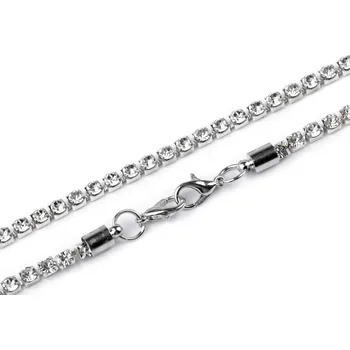 Řetízek Štrasový řetízek na kabelky i oděvy 33,5 cm 1 crystal stříbrná