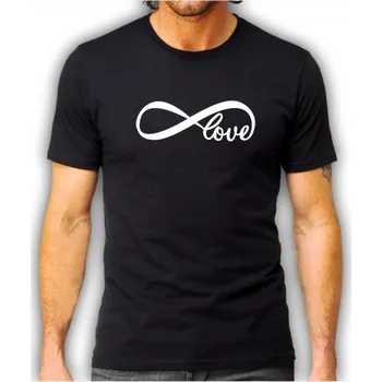 pánské tričko nekonečno - love L Bílá