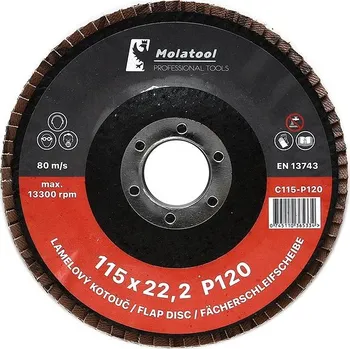 Brusný kotouč Lamelový brusný kotouč Molatool Keramický 115 mm P120