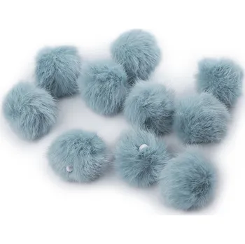 Kožešinová bambule s poutkem Ø3,5 cm, barva 7 modrošedá sv.